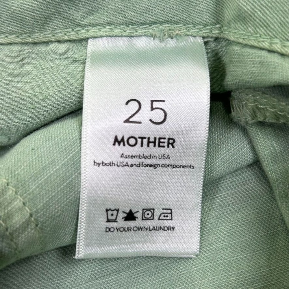 NEW Mother The‎ Shaker Chop Crop Pants Hedge Green Womens 25 Thin Lightweight - Picture 8 of 15